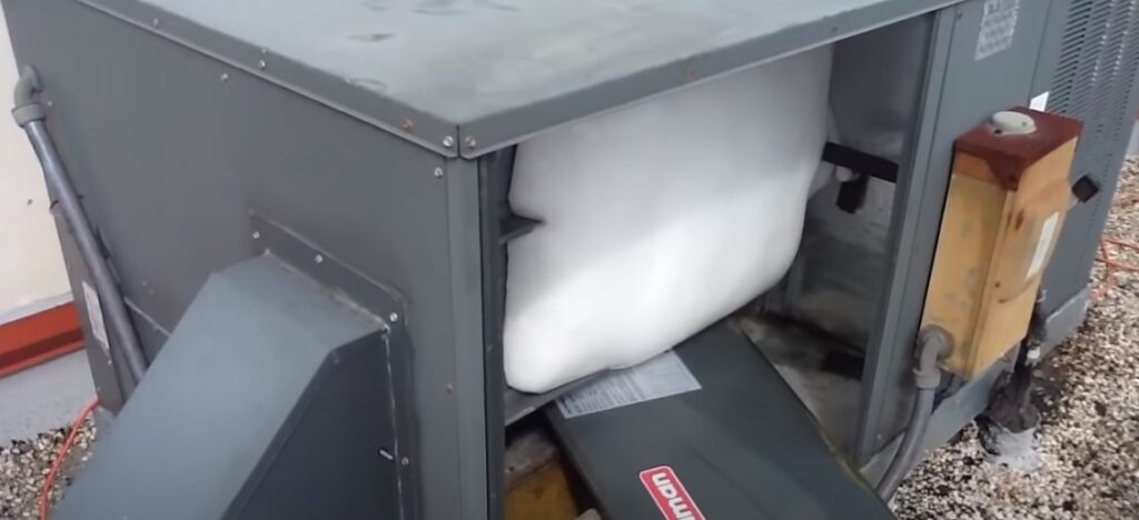 Air conditioner froze up with ice on AC outdoor unit