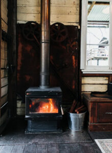 Old fashioned wood fired heating unit